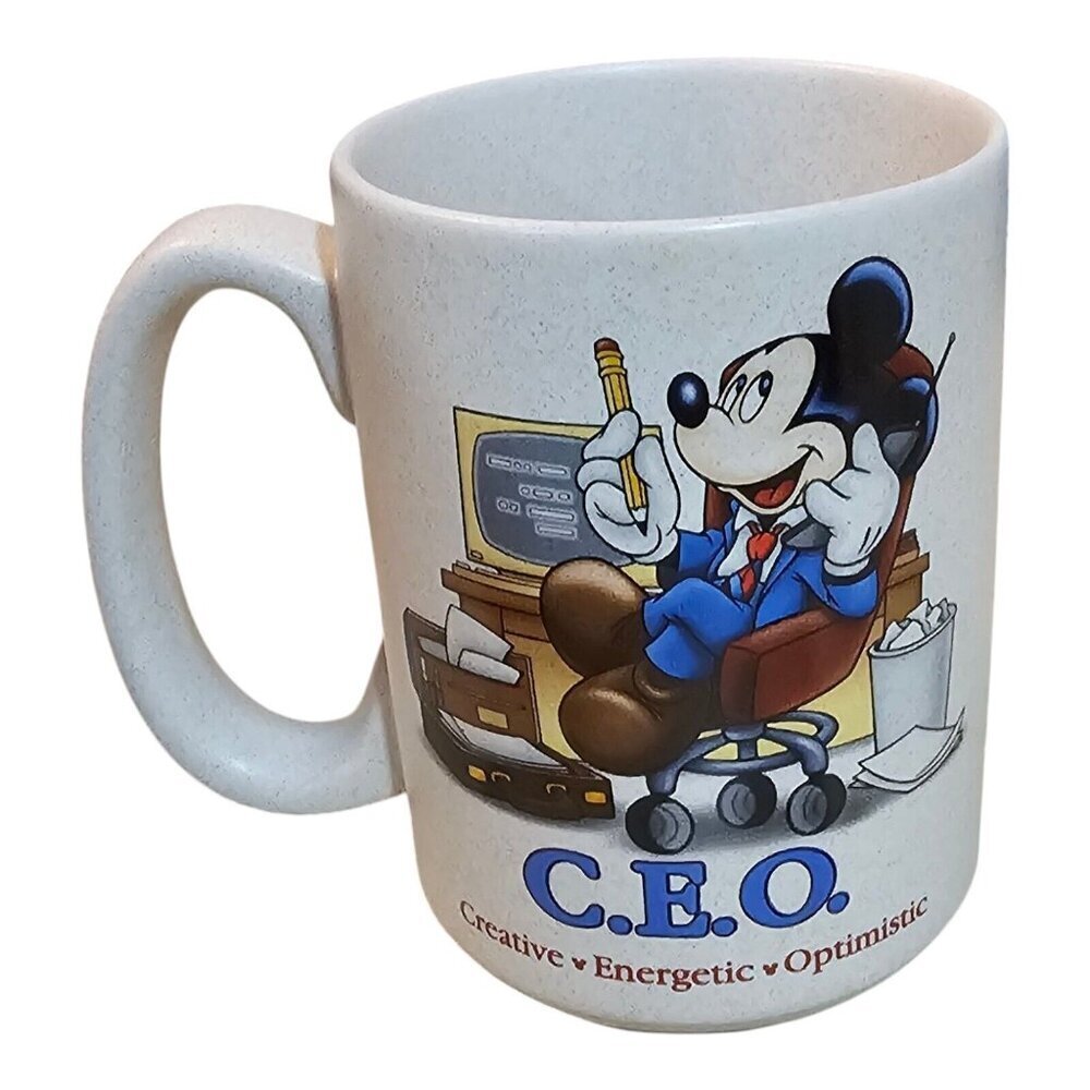 Disneyland C.E.O. Mickey Mouse Mug Creative Energetic Optimistic vintage 90's